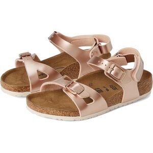 Birkenstock Rio Hook-and-Loop sandal in Copper Electric Metallic color size 9